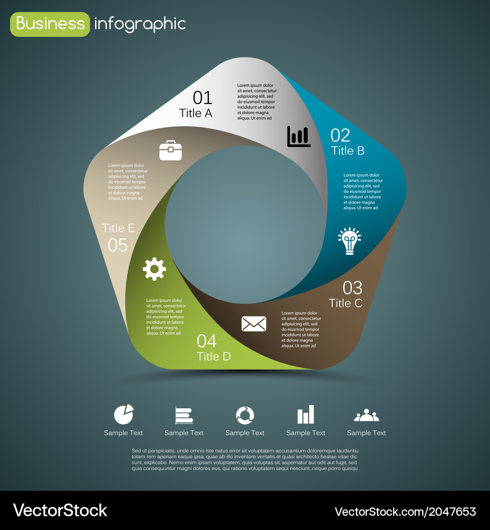 Informative Data Layout - Business Steps Vector Image