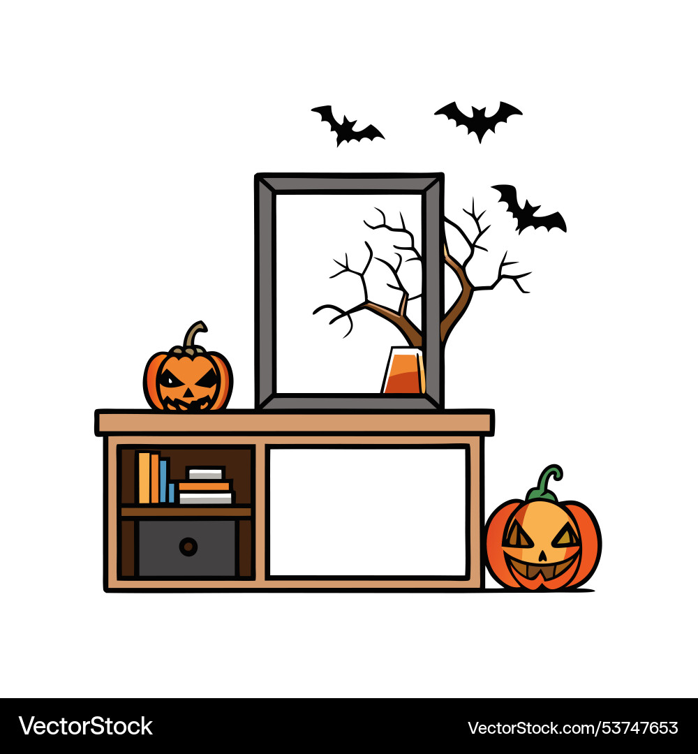 Mock up a desk or shelf with dark frame vector image