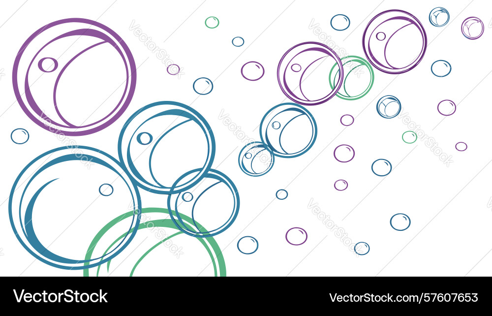 Soft abstract bubbles and ring patterns design vector image