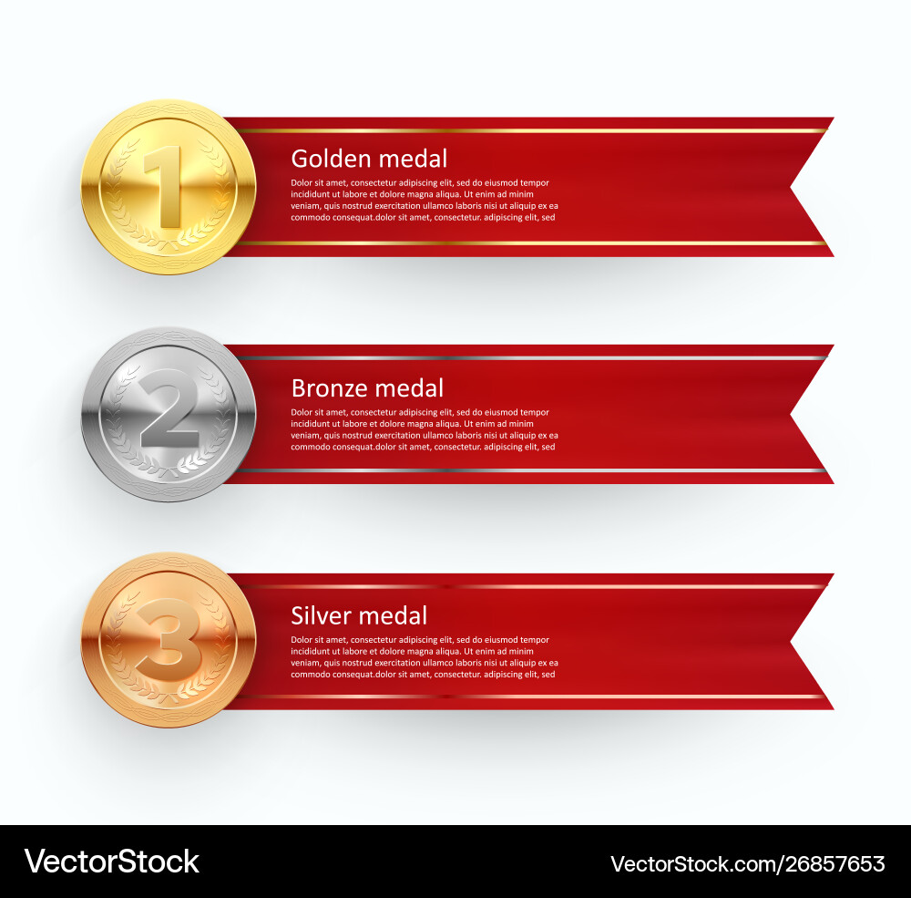 Sport competition medals banner templates Sport competition medals banner templates vector image