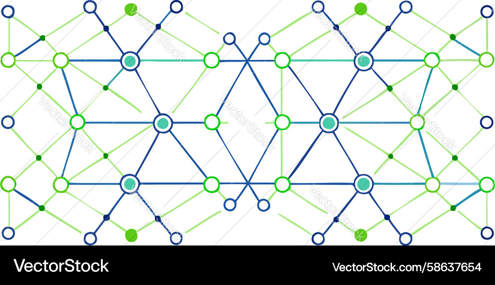 Complex Hexagonal Network Grid Vector Image