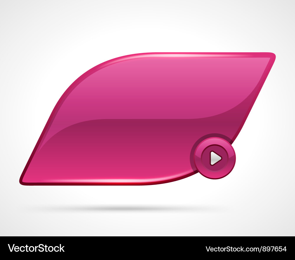 Glossy Speech Bubble & Play Button vector image