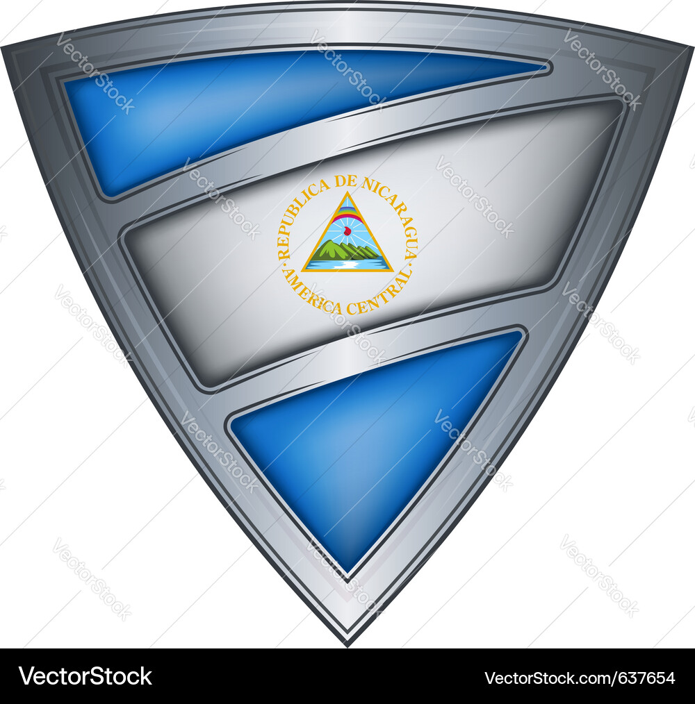 Nicaragua Flag Shield Vector Image
