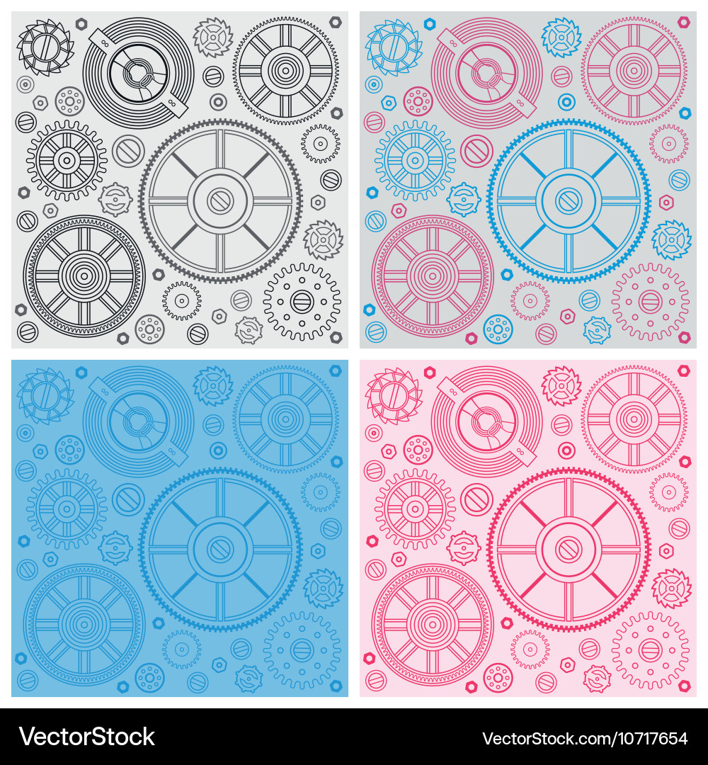 Seamless pattern of gears Vector Image