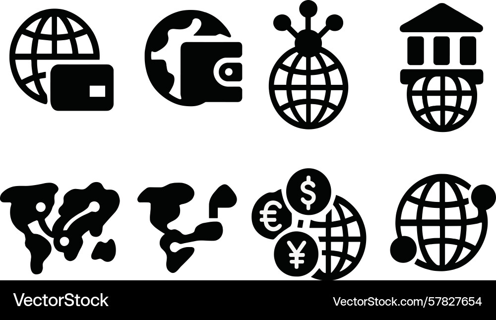 Set of minimalist web icons representing various vector image