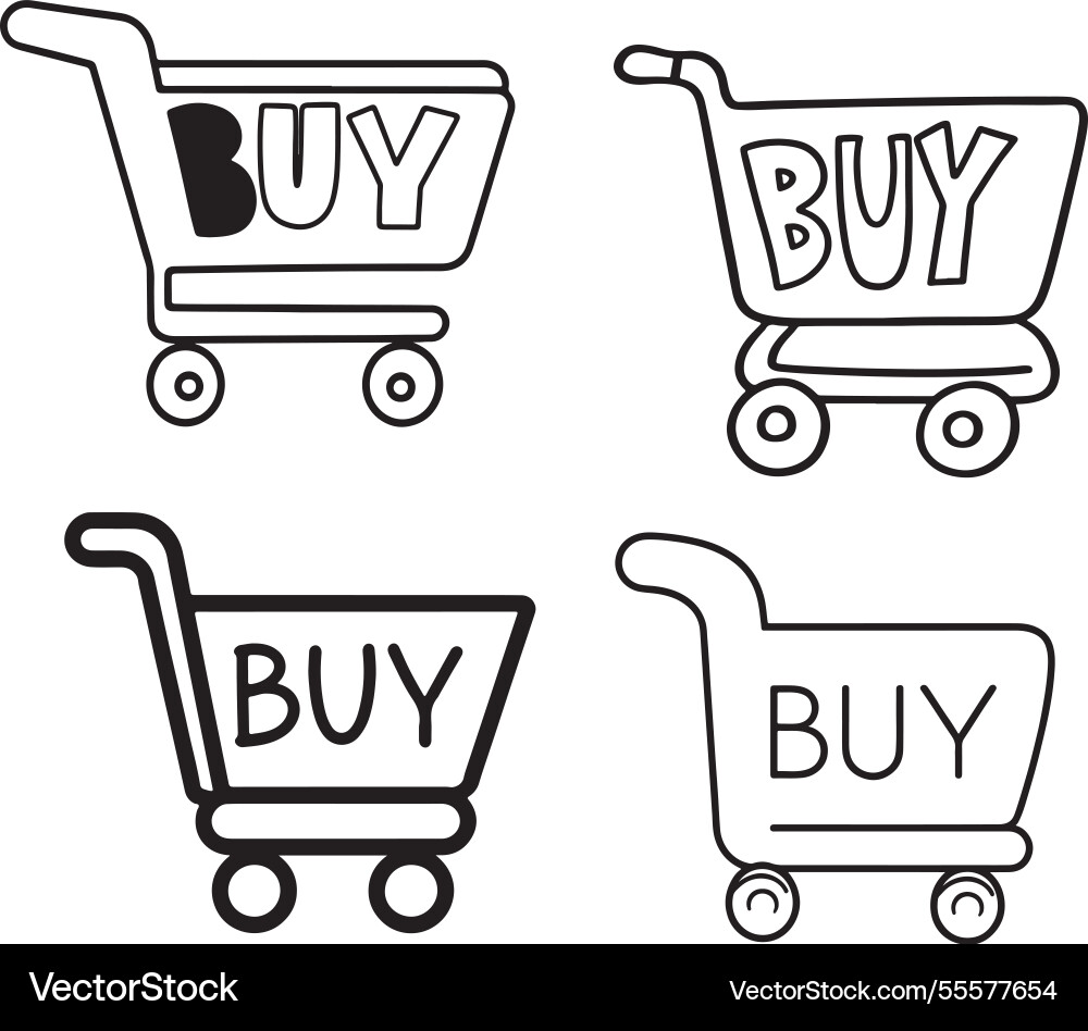 Set of shopping cart icons collection web Vector Image