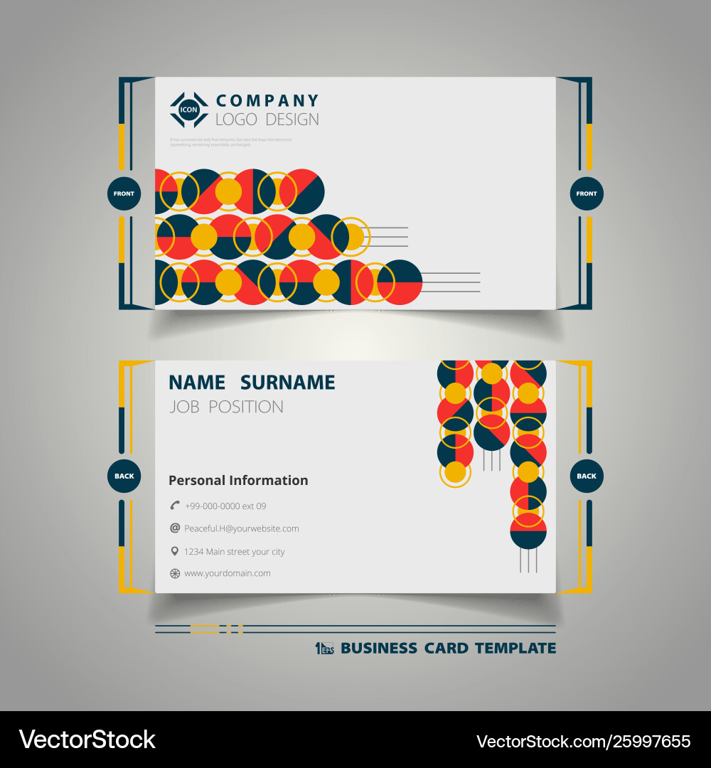 Abstract circle colorful geometry name card Abstract circle colorful geometry name card vector image
