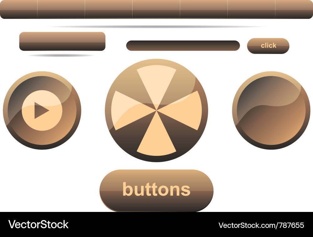 Button icon set vector image
