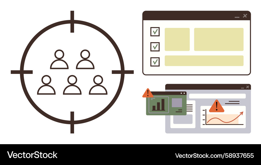 Data Analysis & Targeting Vector Image