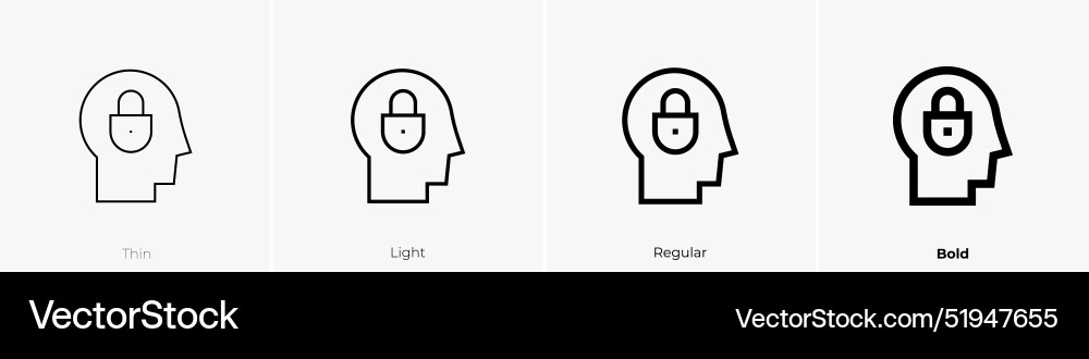 Introvert icon thin light regular and bold style Introvert icon thin light regular and bold style Vector Image