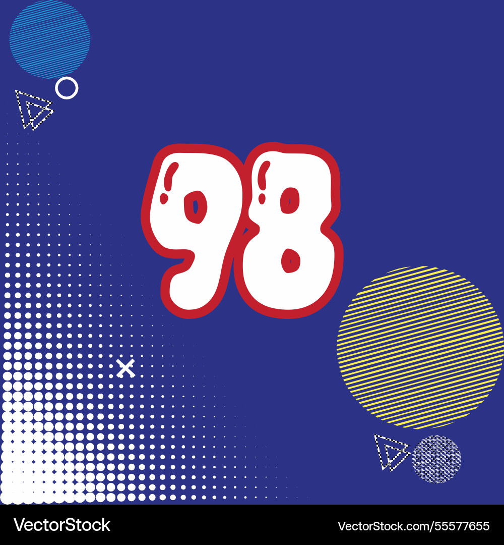 Number font design with decorative dots Vector Image