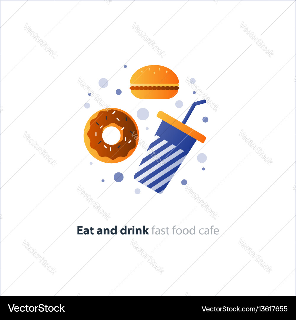 Schokolade Donut und blaues Tumblerglas mit Stroh Schokolade Donut und blaues Tumblerglas mit Stroh vektorbild