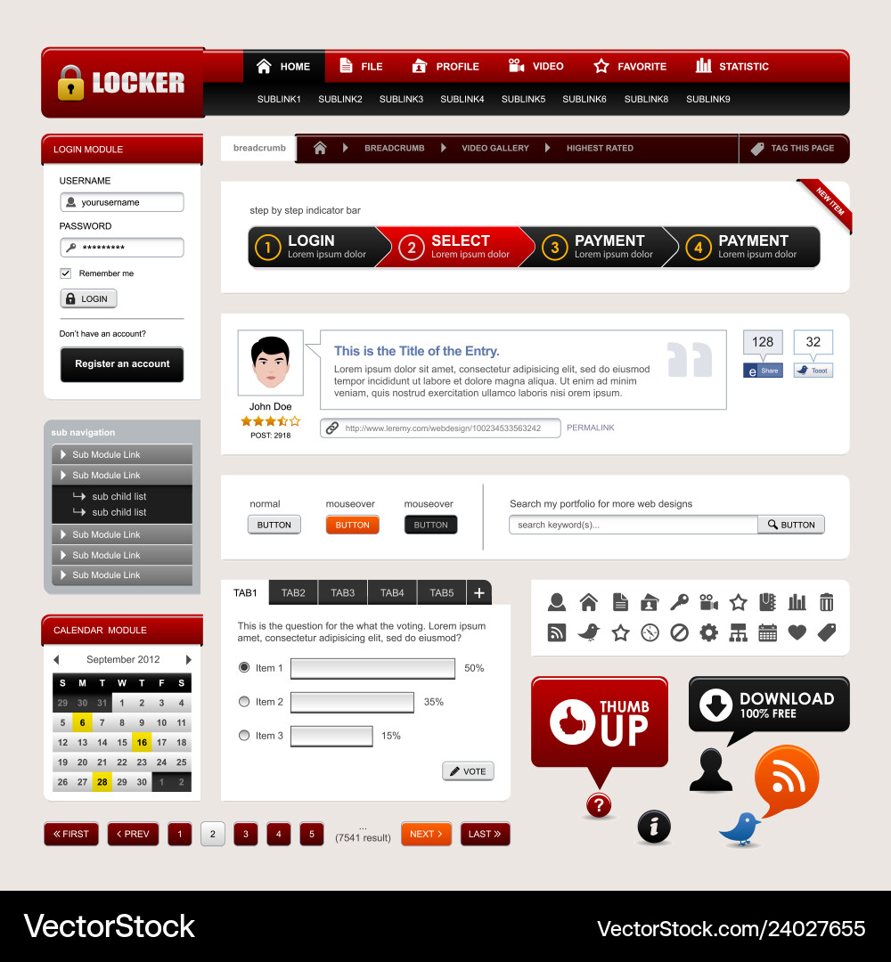 Website Element Template - Web Design vector image