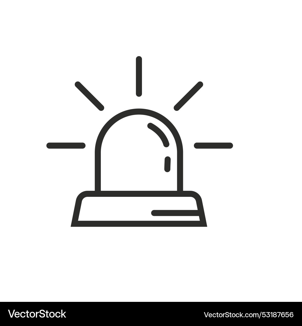 Black line siren lamp icon element design template Vector Image