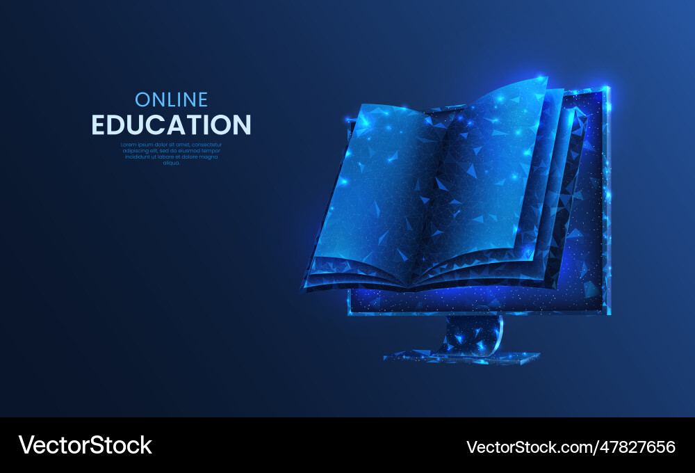 Digital learn online library electronic book e vector image