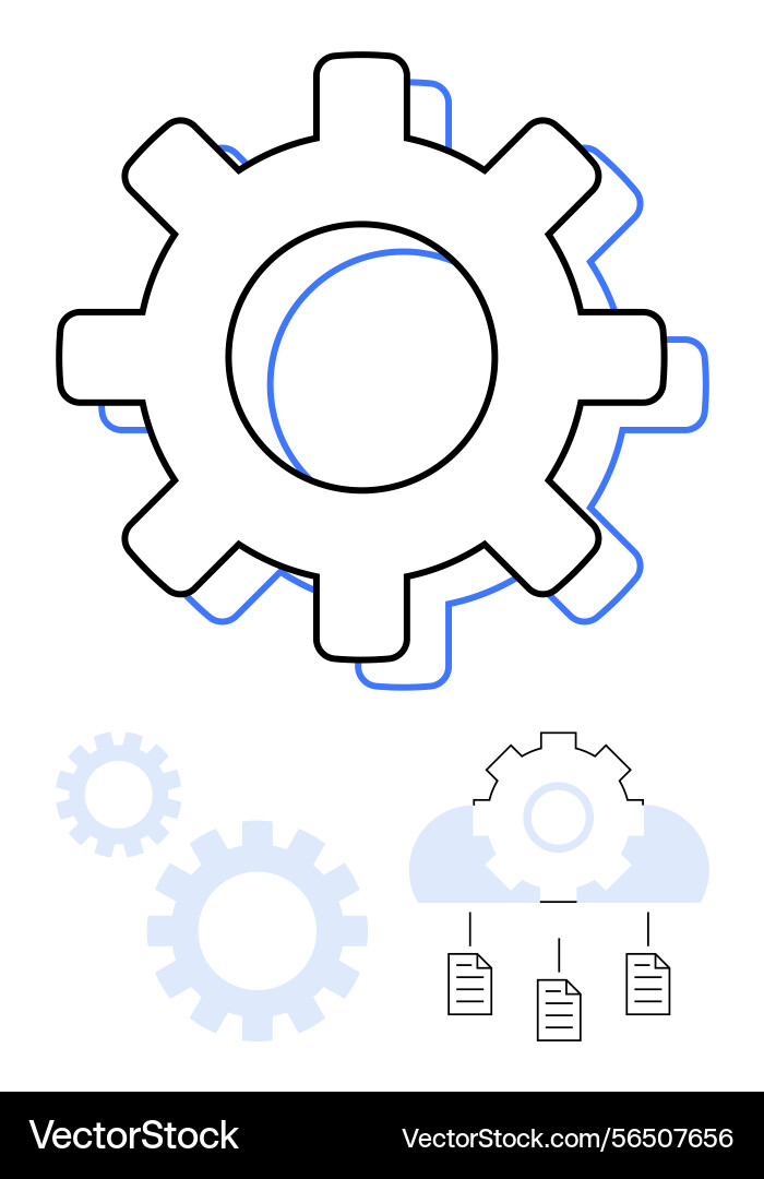 Gear and cloud integration representing data Gear and cloud integration representing data vector image
