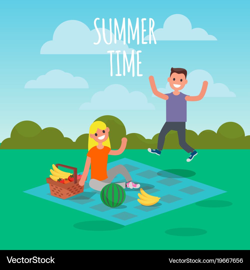 Group jump photo flat design characters Vector Image