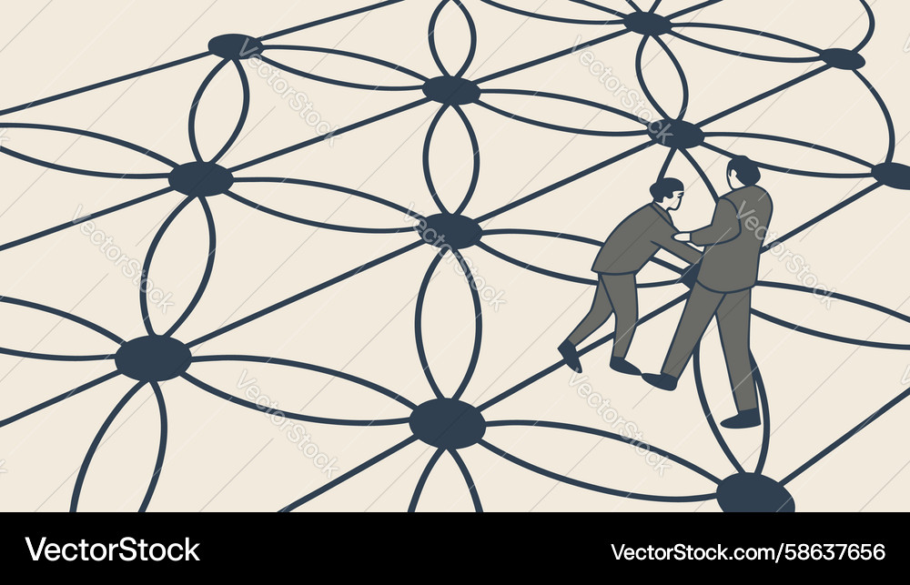 Interlocking Shapes with Human Forms Vector Image