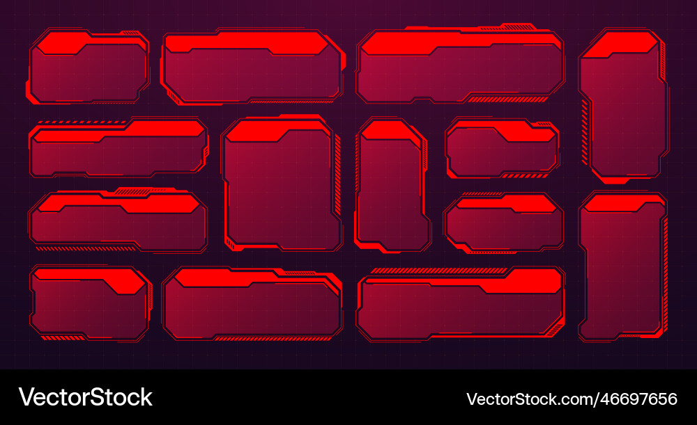 Red futuristic hud or ui elements sci-fi user Red futuristic hud or ui elements sci-fi user vector image