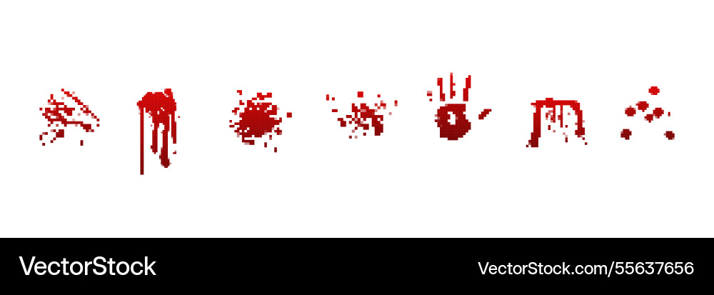 Red handprint and splatter patterns in various vector image