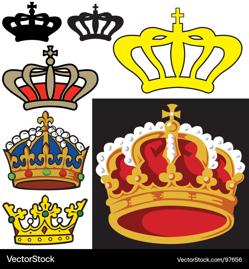 Royal Crown Collection Vector Image