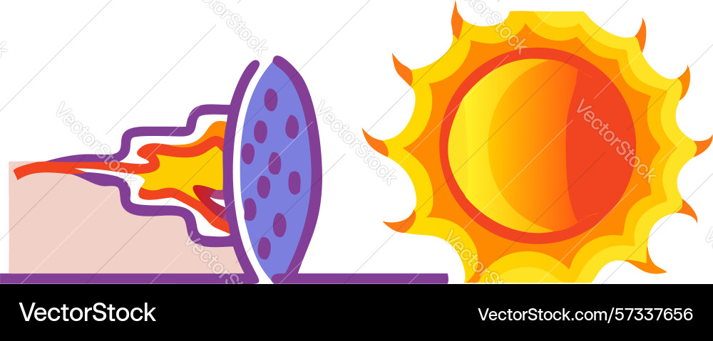 Sun with vibrant energy rays design generative ai Vector Image
