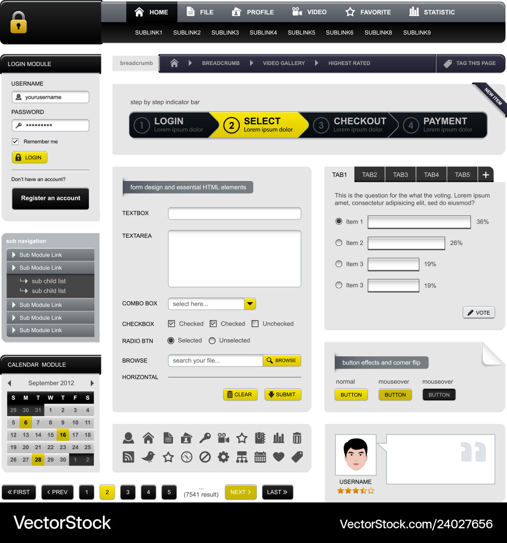 Web design website element a template Web design website element a template vector image