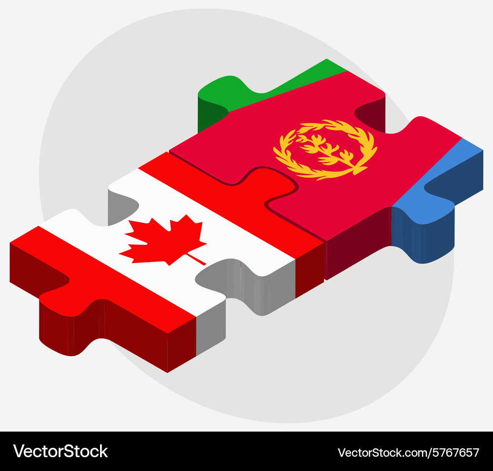 Canada and eritrea flags Vector Image