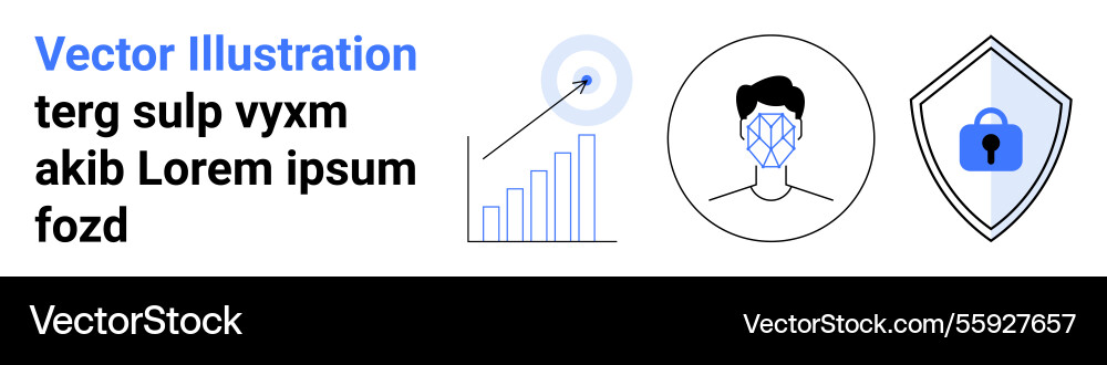 Data security and analytics with facial Data security and analytics with facial vector image