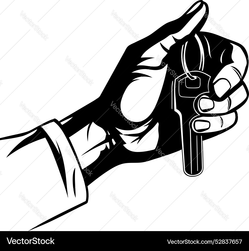 Handheld security key in hand design unlocking Handheld security key in hand design unlocking Vector Image