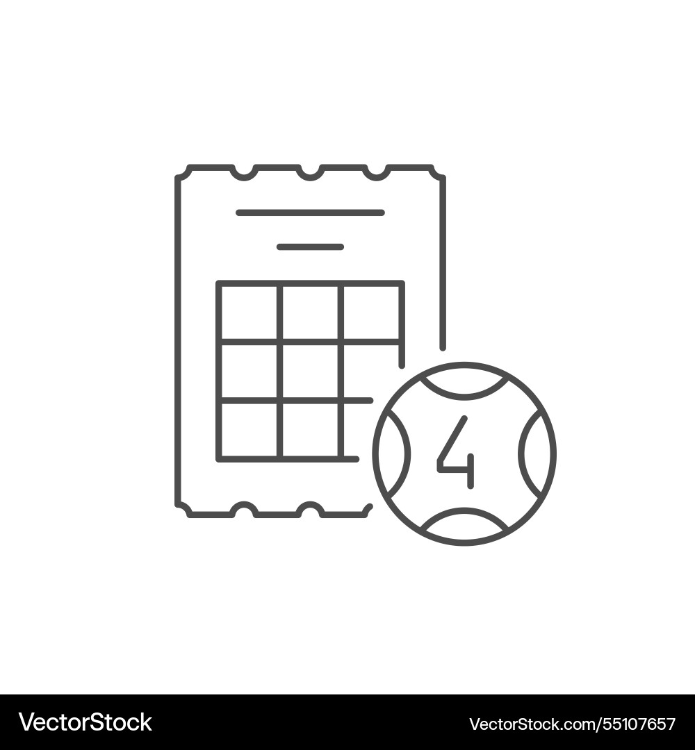 Lottery ticket and ball icon Lottery ticket and ball icon Vector Image