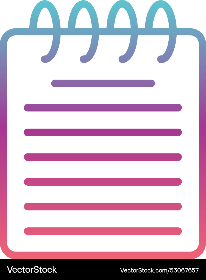 Notepad line gradient design vector image
