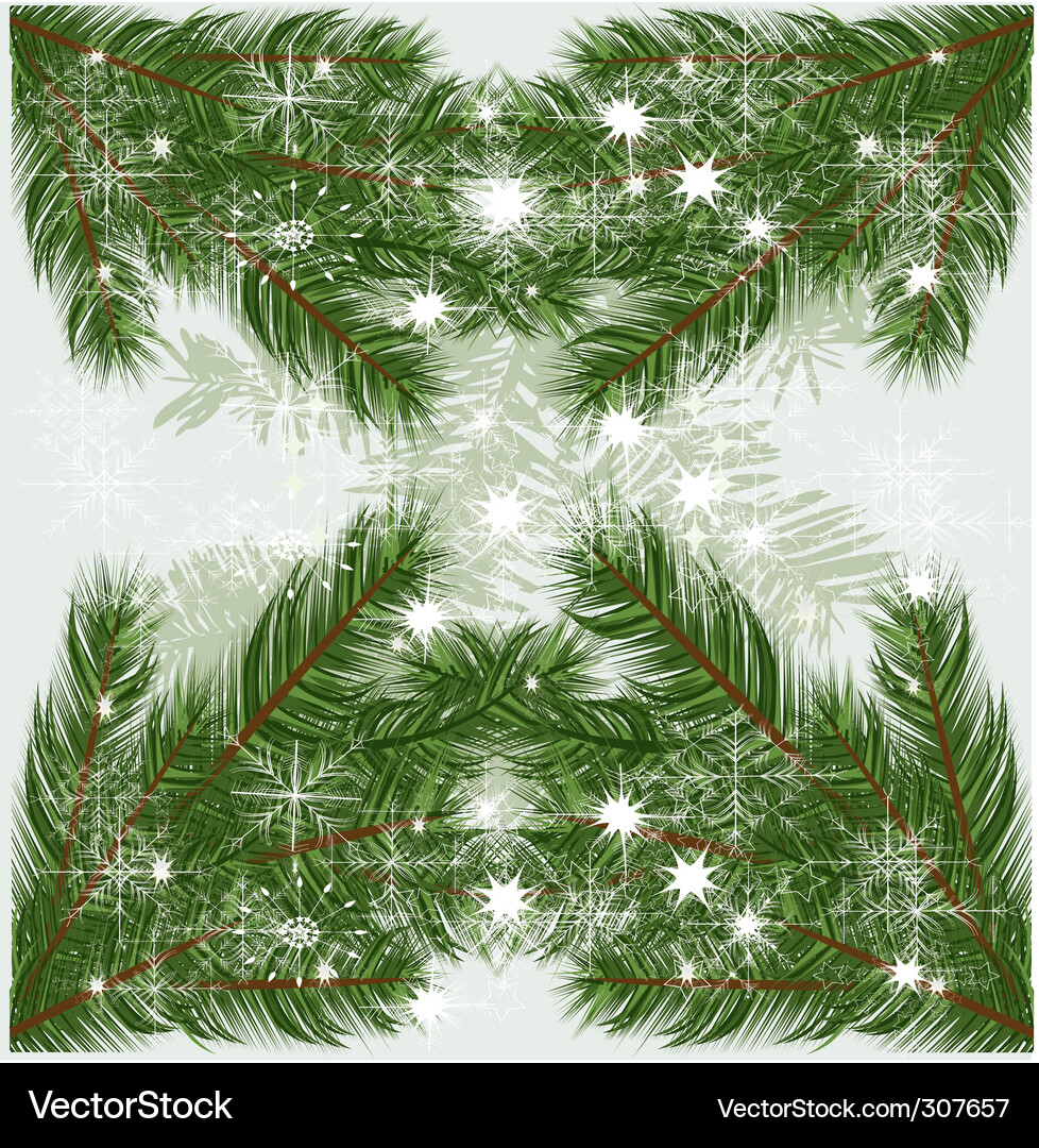 Pine Tree Winter Background Vector Image