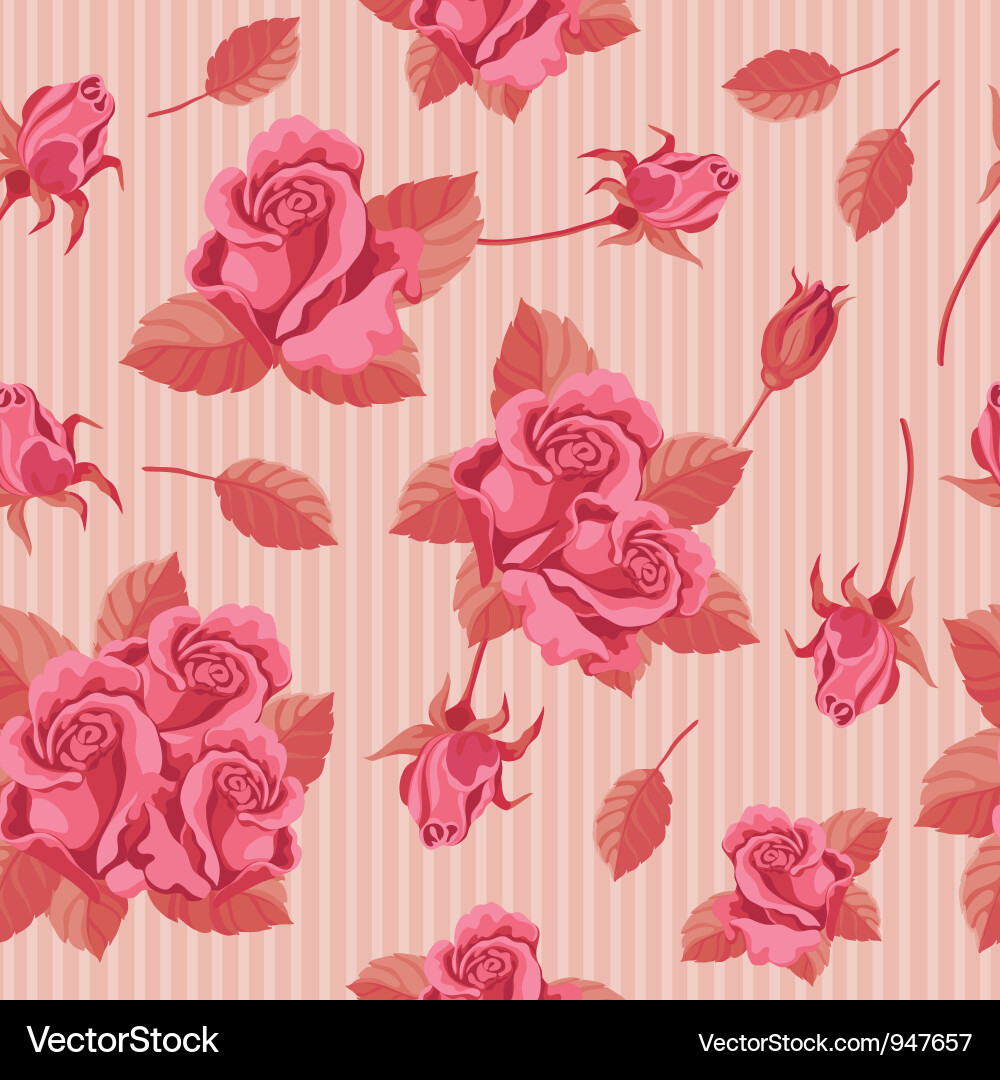 Red Roses Seamless Pattern Vector Image