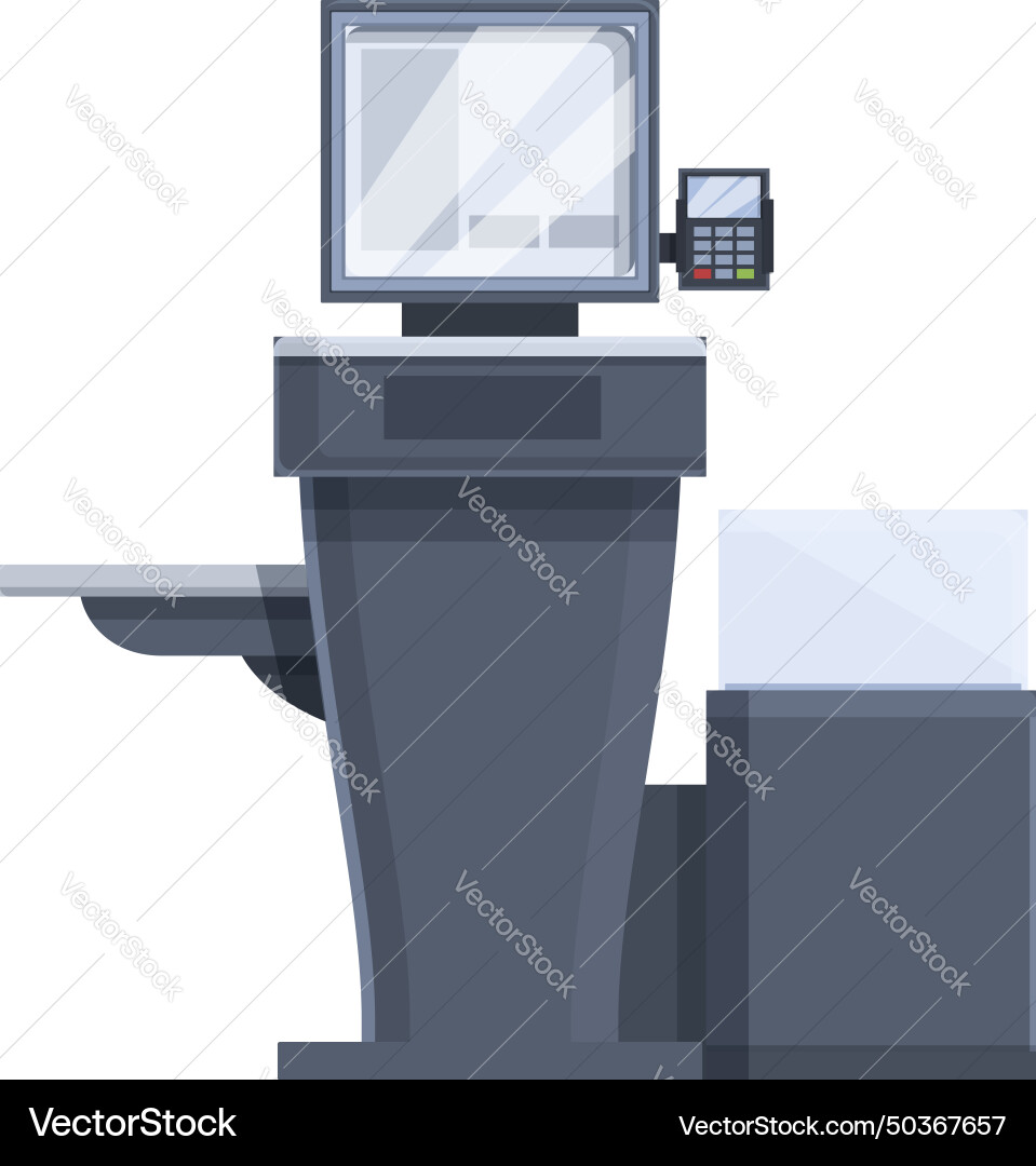 System self service icon cartoon cashier System self service icon cartoon cashier vector image