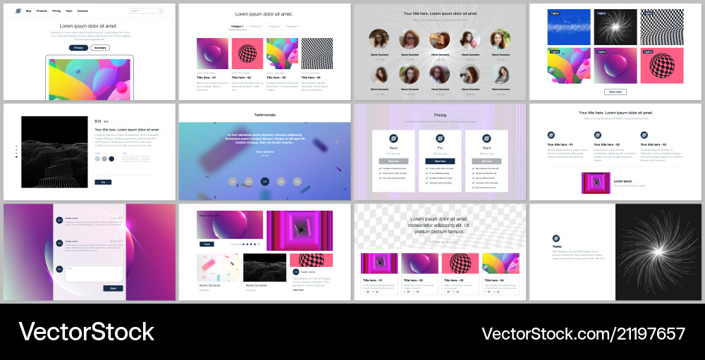 Templates for website design minimal vector image