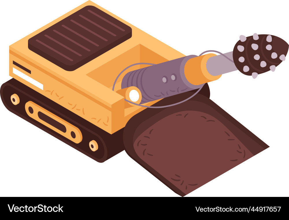 Tunneling machine isometric composition Tunneling machine isometric composition vector image