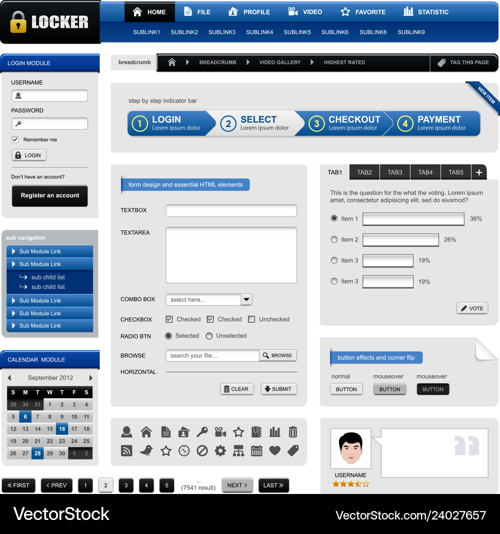 Web design website element a template Web design website element a template vector image