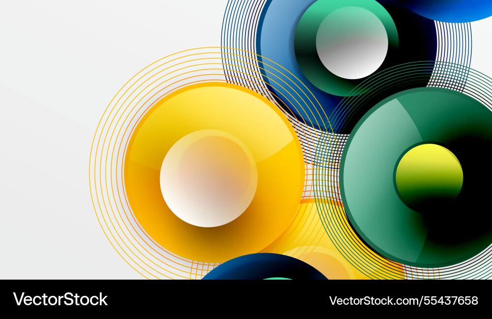 Abstract composition of overlapping circles Vector Image