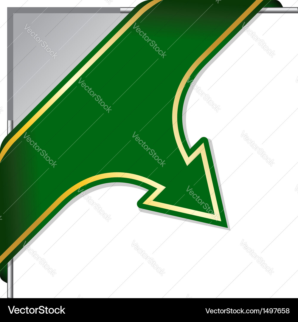 Abstract web arrow in green color Vector Image