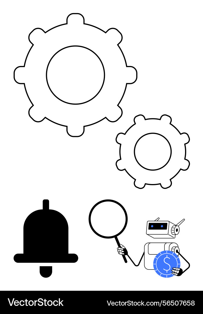 Automation and optimization concept with gears Automation and optimization concept with gears vector image