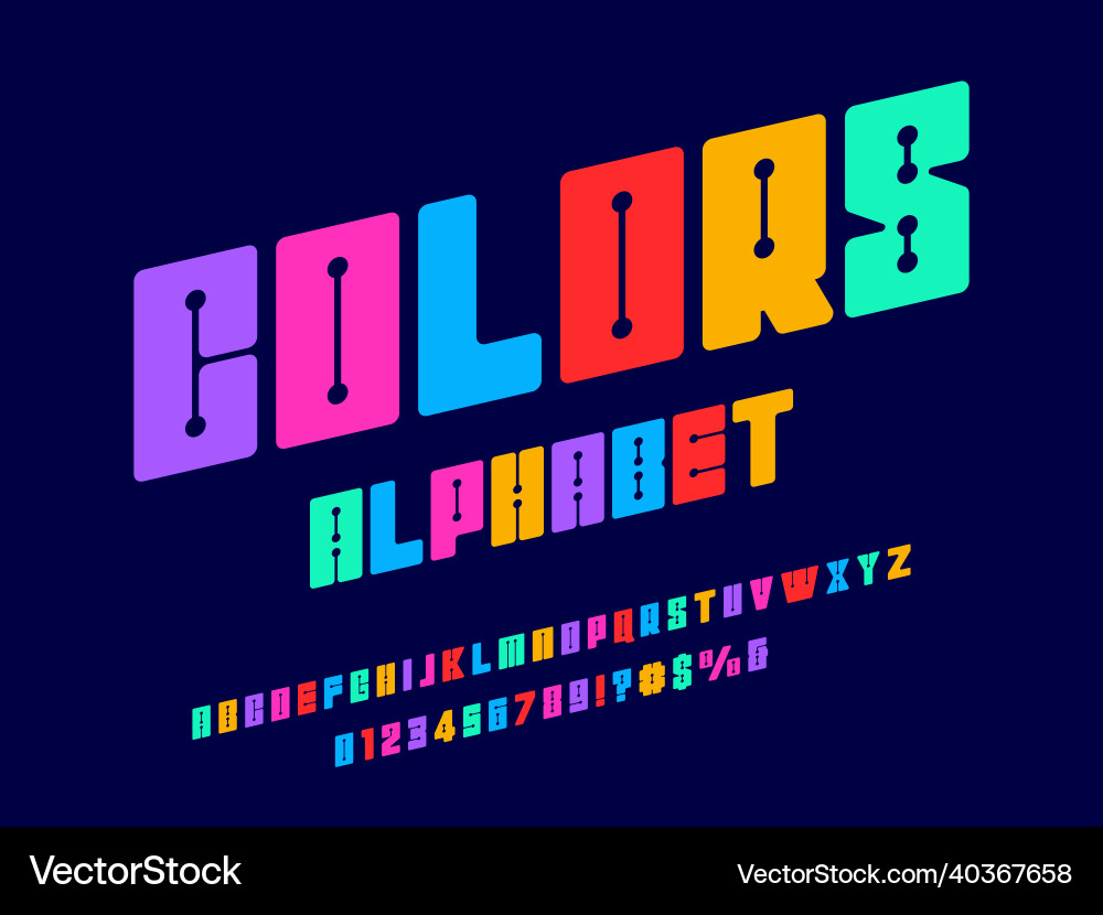 Circuit Board Font - Tech Style Vector Image