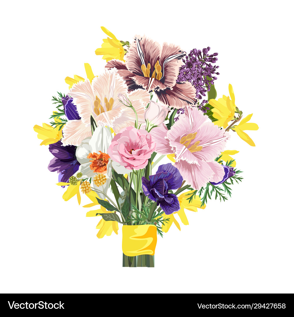 Flower bouquet floral bunch design object element Flower bouquet floral bunch design object element vector image