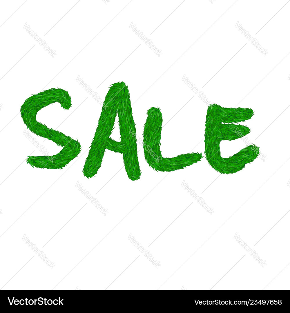 Green grass sale text isolated white background Vector Image