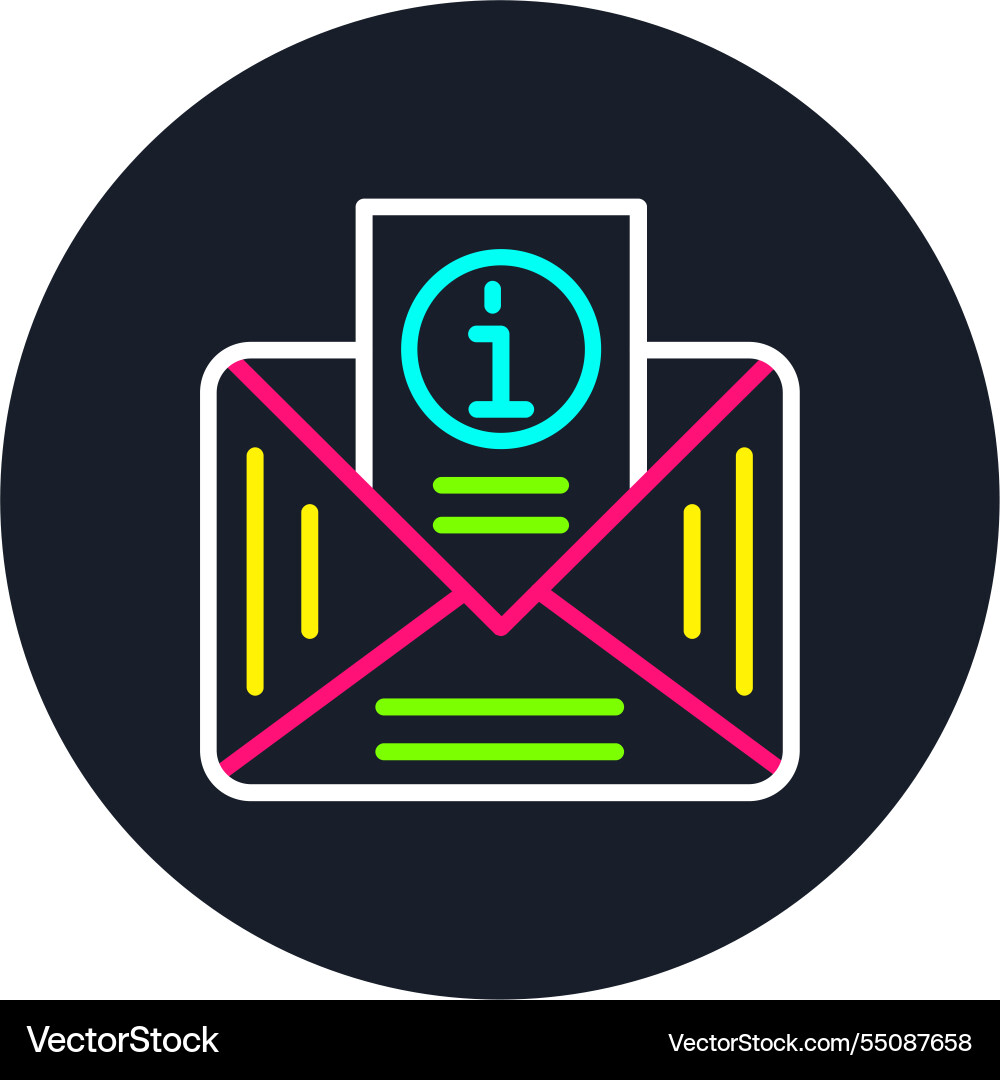 Mail line multi color icon Vector Image