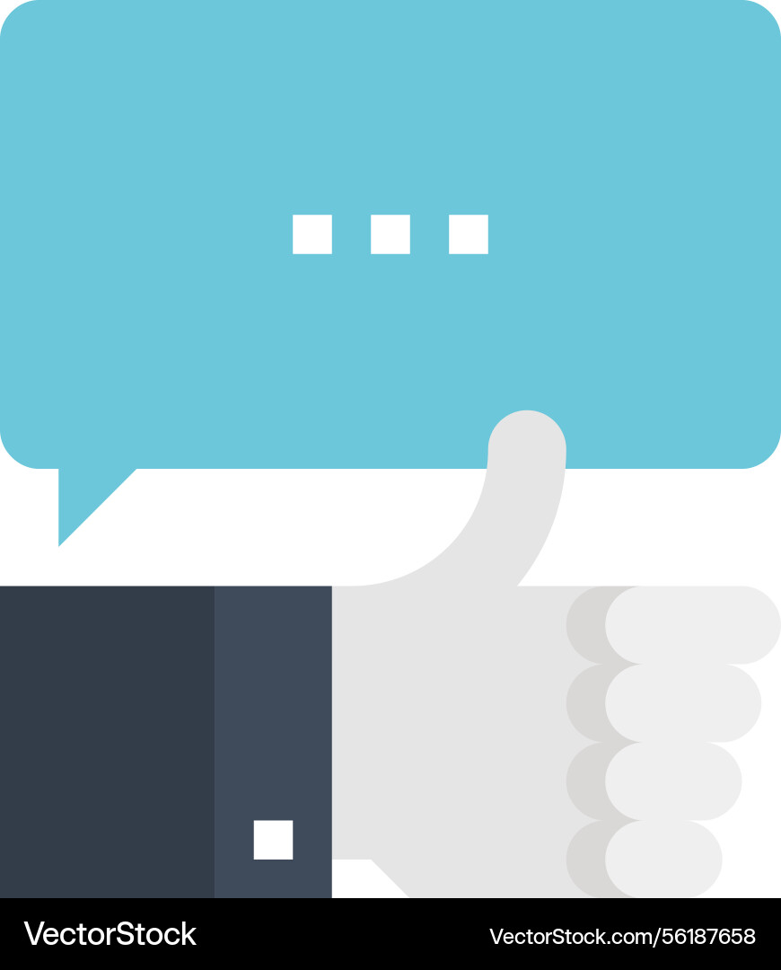 Message bubble flat web icon concept vector image