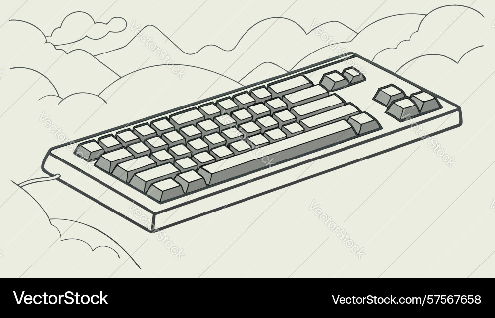 Minimalist keyboard on abstract textured surface vector image