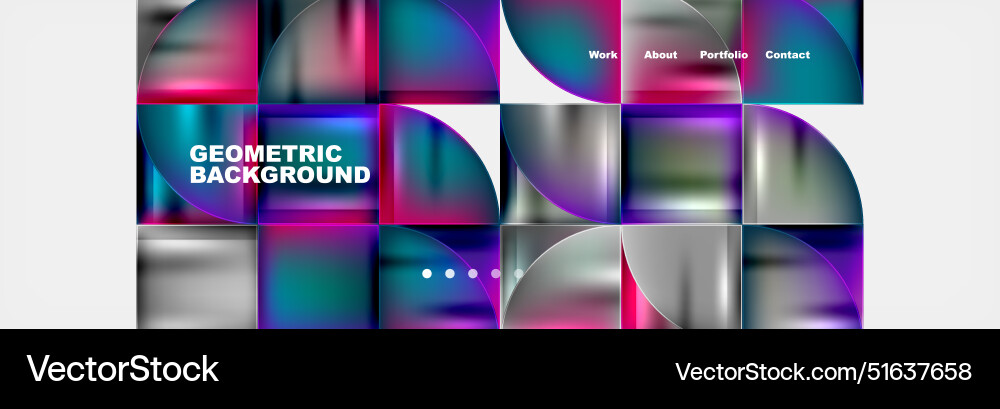 Round triangles and squares web site page template Vector Image