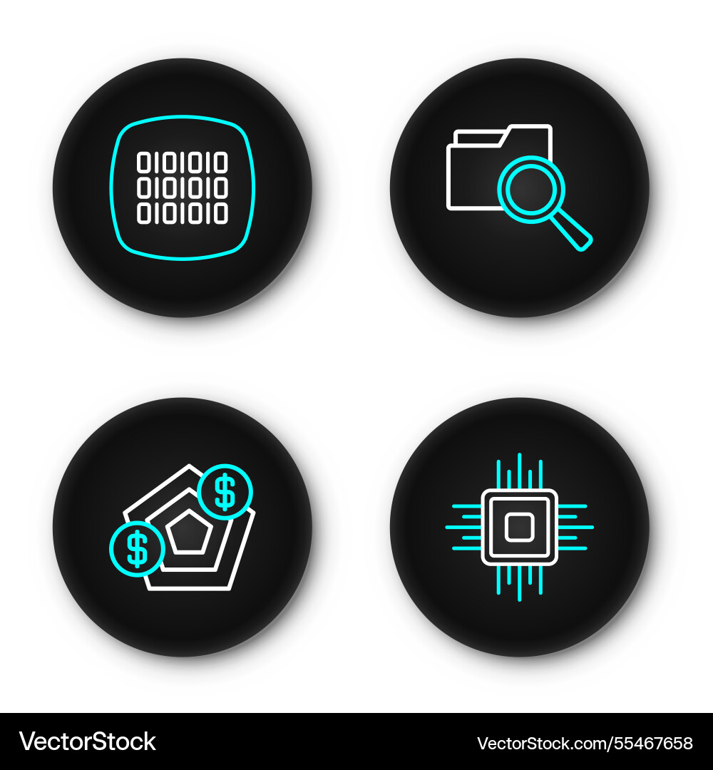 Set line processor cpu financial growth search Set line processor cpu financial growth search vector image