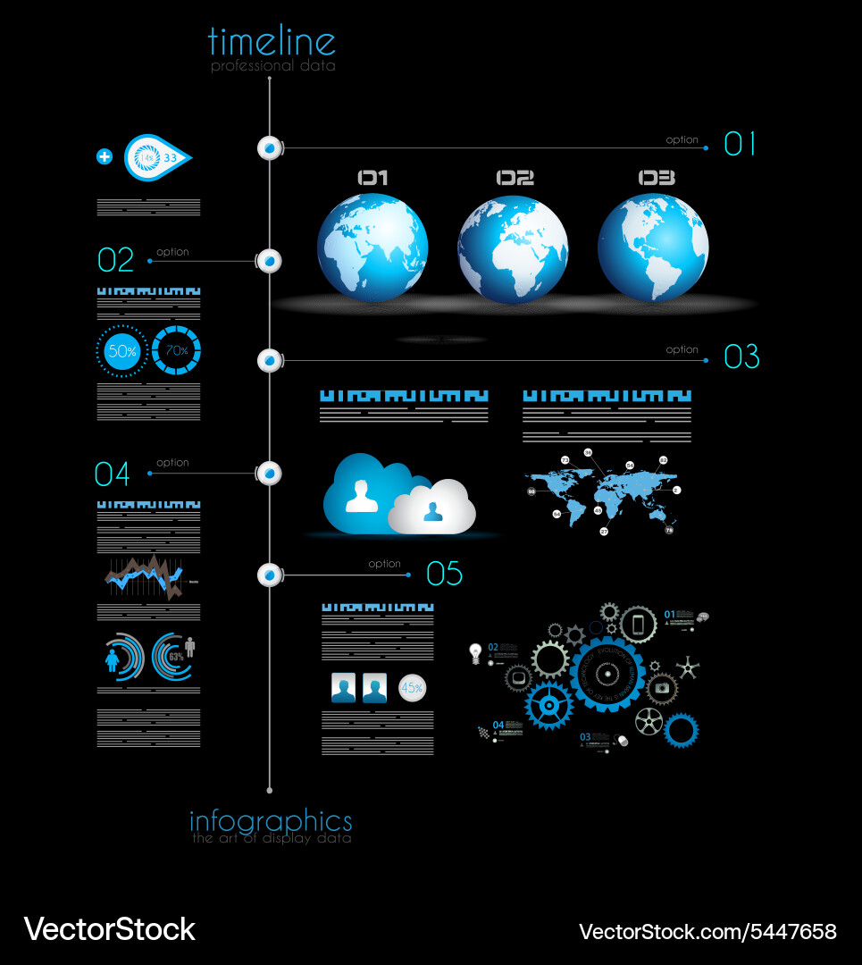 Timeline to display your data with infographic vector image